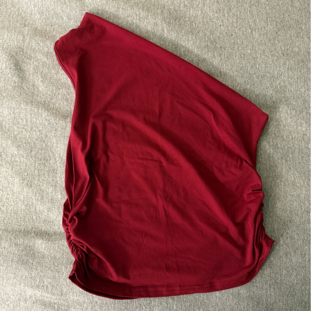 SHEIN Burgundy One-Shoulder Top
